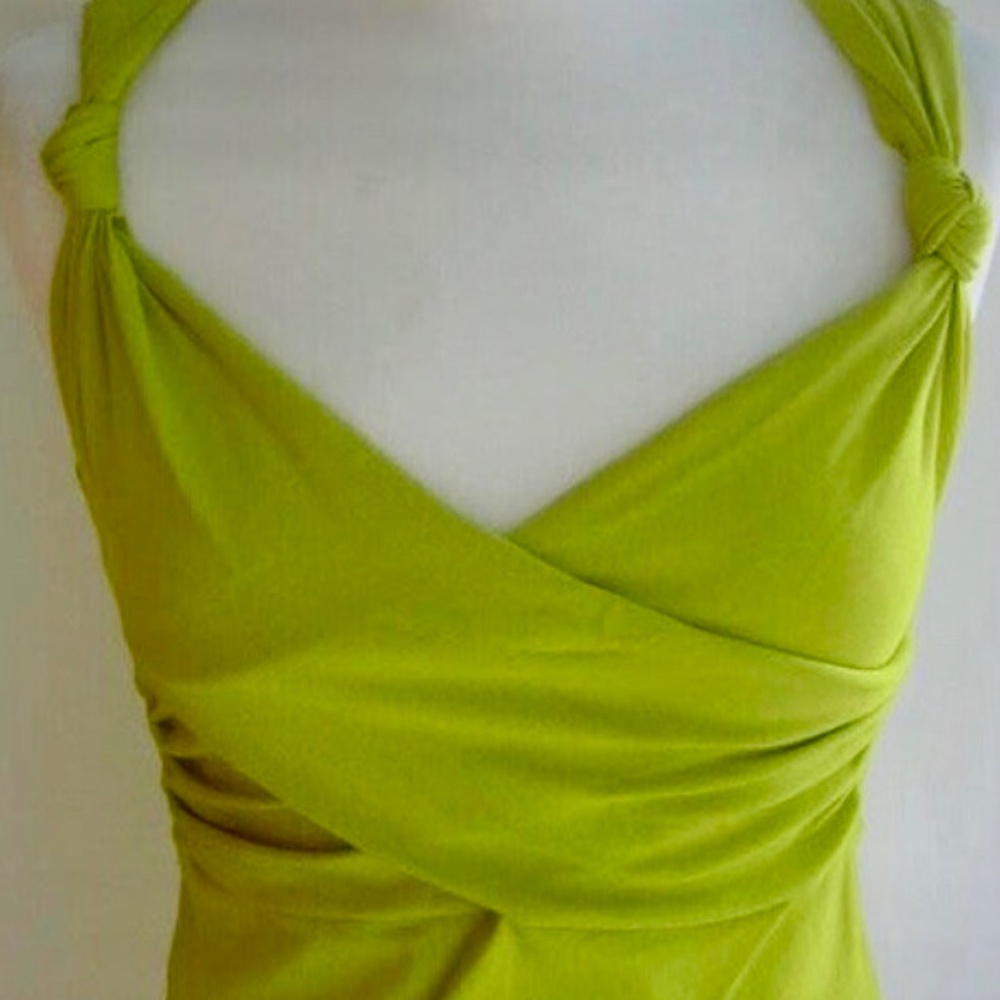 Valentino Vintage Plunge Neckline Body Contour Draped Top